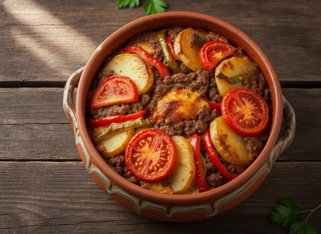 Гювеч с кайма и картофи