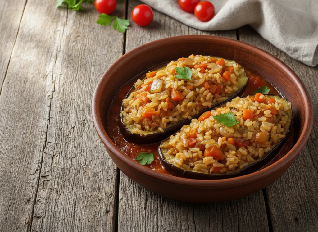 Пълнени патладжани с ориз