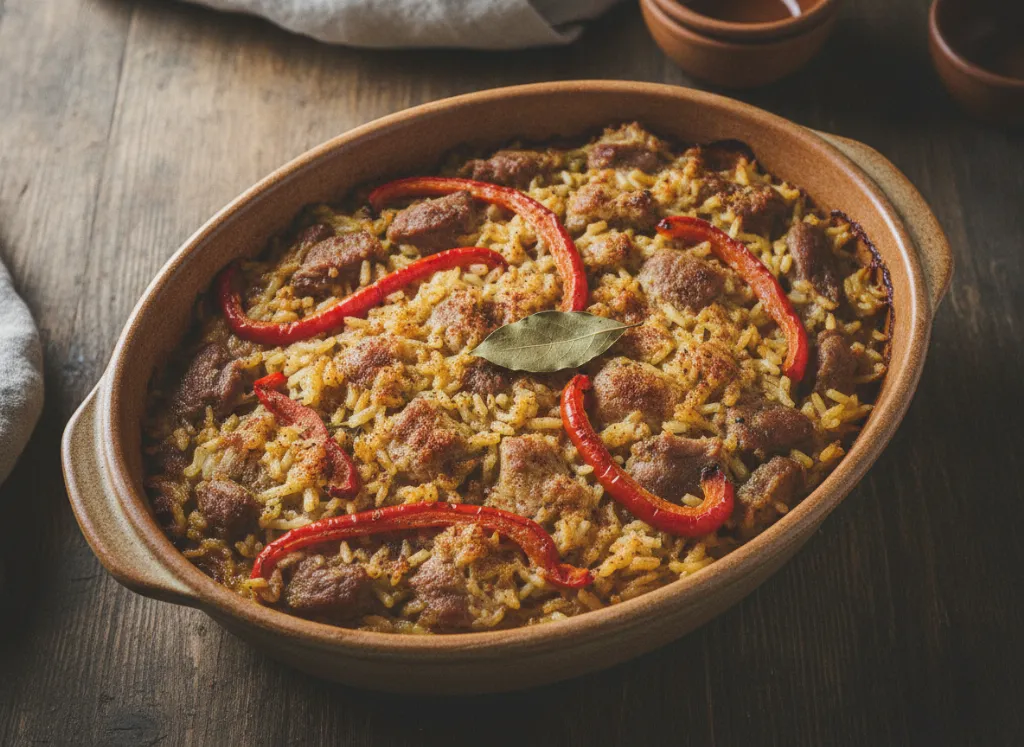 Свинско с ориз на фурна